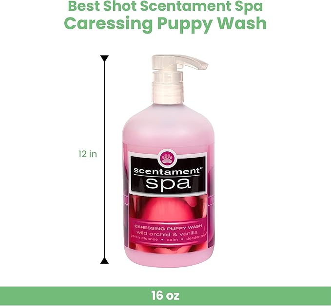 Best Shot Scentament Spa Caressing Puppy Wash, Wild Orchid Vanilla, 16 oz