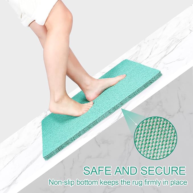 Joyhalo Shower Mats for Showers Anti Slip for Elderly, 24'' x 24'' Non Slip Bath Mat for Inside Shower, Bath Tub Mats for Bathroom Non Slip for Shower, PVC Loofah Bathroom Mats, Aqua