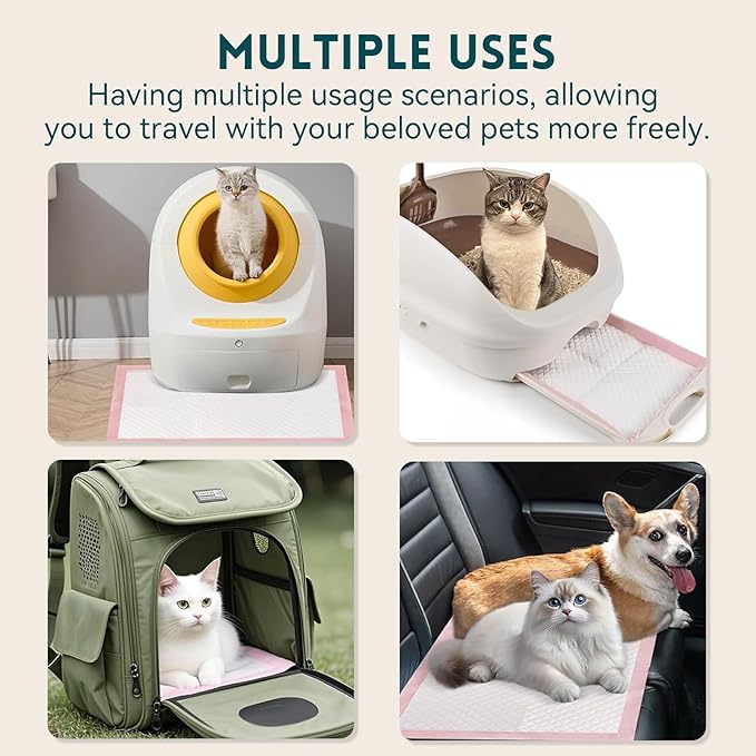 50 Count Cat Litter Pads for Tidy Cats Breeze Litter System 16.9 x 11.4 Inch Lavender Scented Cat Pad Refills Super Absorbent Quick-Dry Pee Pads for Cats