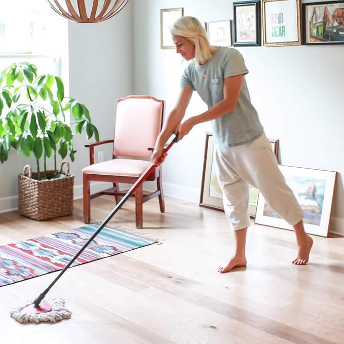 4 Pack Mop Replacement Heads Compatible with 1 Tank System Microfiber Spin Mop Replace Head Mop Refills Base Scrub Brush for Deep Cleaning All Hard-surfaced Floors