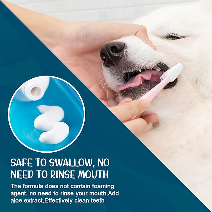 Dog Toothpaste Mint for Dogs and Puppies, Fresh Breath Dental Kit for Pets Dog Toothpaste Mint Teeth Cleaning for Dogs and Puppy Teeth Cleaning Kit