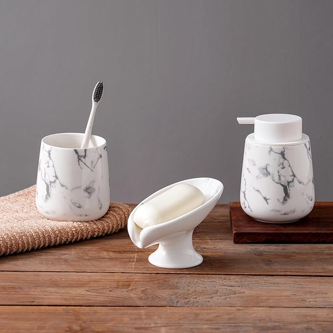 soap Dispenser Ceramic foaming soap Dispenser with Easy-to-Press Pump for Bathroom 12 oz refillable Liquid Hand soap Dispenser for Hand sanitizers, lotions