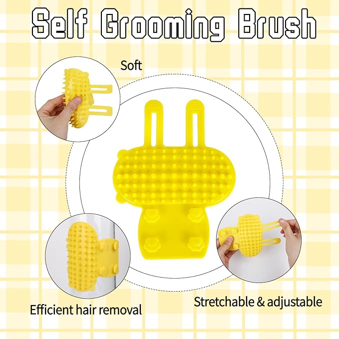 4PCS Cat Self Groomer Silicone, Cat Corner Chin Scratcher, Rubber Face Grooming Brush for Indoor Cats, Self Groomer Wall Brush for Sofa Table Legs Scratching Post Use Pet Supplies, Green Yellow Pink