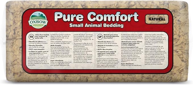 Oxbow Pure Comfort Bedding, Rabbit, Hamster, & Guinea Pig Bedding, Bunny Supplies for Litter Box, Pet Safe, 99.9% Non-Dust, Natural, 56 Liter Bag