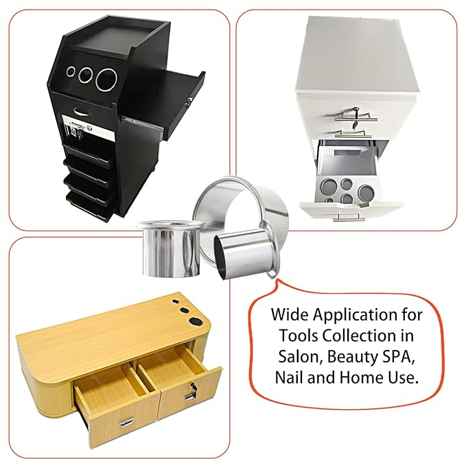 3.0 Inch and 2.0 Inch Open Canister Hair Styling Curling Flat Iron Holder with Dryer Appliance - Salon Organizer for Hot Tools