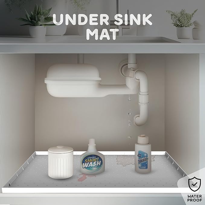 32x24x1” XL Dog Food Mat - All Purpose Under Sink Liner, Washer and Dryer Covers for The Top, Silicone Griddle Mat for Blackstone - Raised Edges Dog Mat for Food and Water Prevent Spill, Waterproof