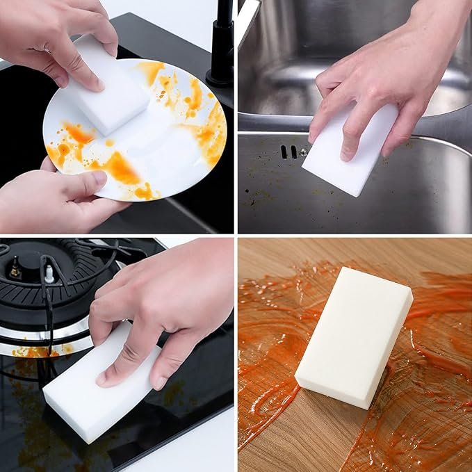 50 Pack Extra Thick Multi-Purpose Melamine Sponge,Magic Sponge Eraser,Household Extra Large Melamine Cleaning Pads No Scratches Cleaning Sponge,Floo,Bathroom,Kitchen