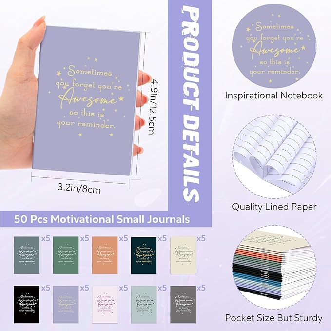 Harloon 100 Pcs Christmas Employee Appreciation Gifts Thank You Gifts Bulk Inspirational Notepads Ballpoint Pens Mini Motivational Notebooks for Staff Teacher Coworker Team Office(You Are Awesome)