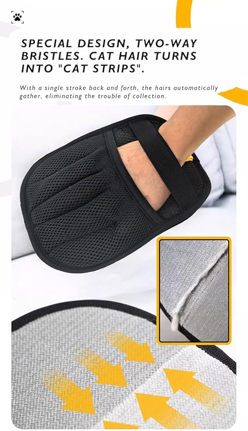 Pet Hair Removal Glove for Cats & Dogs, Large Size 2025 Newly Upgraded Five-Finger Electrostatic Pet Hair Glove, Reliable, Reusable Pet Hair Remover Tool for Clothing, Couch, Carpet, Car Seat