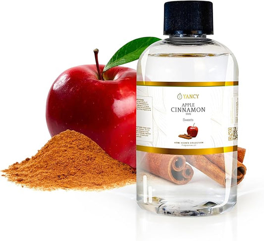 YANCY Apple Cinnamon Luxury Collection Fragrance Oil (4 oz), Warm Spiced Apple Aroma, Ideal for Diffusers, Oil Burners & Aroma Lamps, Cozy Scent for Fall Comfort