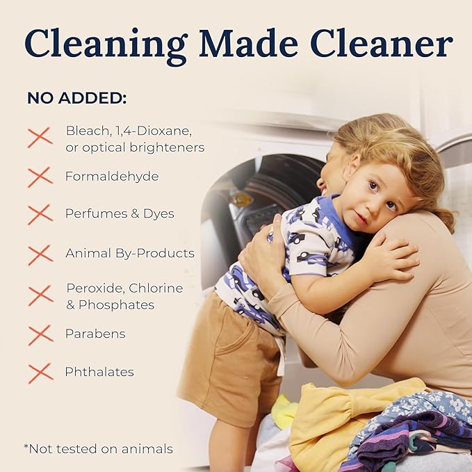 Miss Mouth's Messy Eater Laundry Detergent Sheets - 120 Loads Travel Friendly Detergent Sheets - Hypoallergenic, Sensitive Skin Safe, Pediatrician and Dermatologist Tested, Fragrance Free