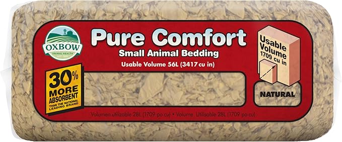 Oxbow Pure Comfort Bedding, Rabbit, Hamster, & Guinea Pig Bedding, Bunny Supplies for Litter Box, Pet Safe, 99.9% Non-Dust, Bunny Litter Box, Natural, 28 Liter Bag