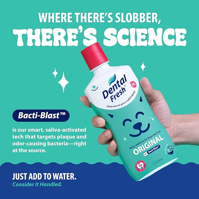 Dental Fresh Water Additive for Dogs and Cats, Clean Teeth and Fresh Breath, Daily Pet Oral Care, Flavorless, 32 fl oz