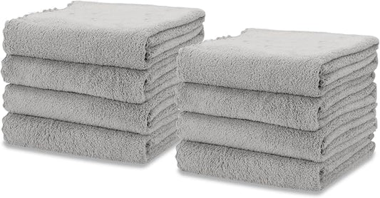 kimteny Kitchen Cloth Dish Towels, 13x28 Inches Premium Dishcloths, Super Absorbent Coral Velvet Microfiber Cleaning Cloths, Fast Drying Rags for Washing Dishes (13x28-8 Pack, Grey)