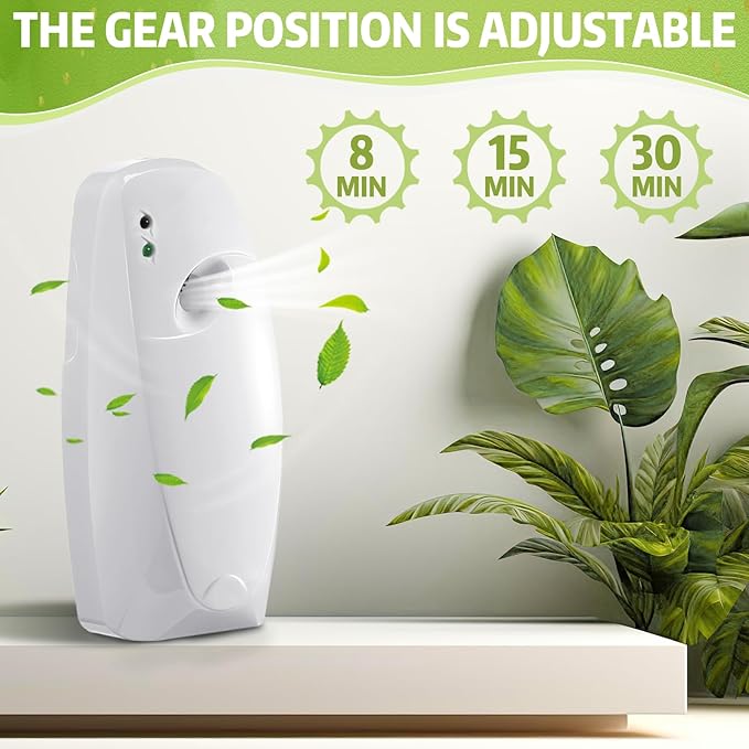 Automatic Air Freshener Spray Dispenser Home indoor Wall Mounted Automatic Spray Dispenser Air Freshener Spray, Commercial and Home Use, Bathroom, Hotel, Office and Public Area (White, 6 Pcs)