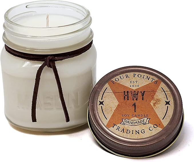 HWY-1 Scented 8 Oz Soy Aromatherapy Candle w/Jar - Four Points Trading Co.