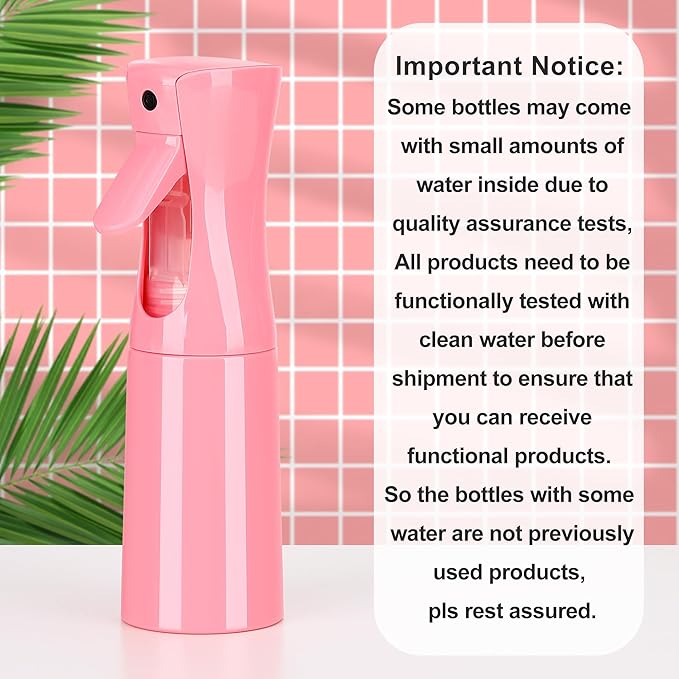 Hair Mister Spray Bottle，Spray Water Bottle Fine Mist Refillable Plants（6.8OZ /200ML） Barber，Showering Pets, Plants, travel, Ironing and Cleaning ﻿ ﻿ ﻿ (Pink-1Pcs)