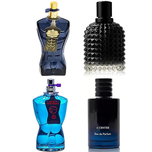 Men's Cologne Include 4 Variety Pack Perfume Gift Set- 3.4 Fl Oz Each Eau De Parfume Tobacco,Musk,Woody,Masculine Scent Long Lasting Fragrance(Bundle L)