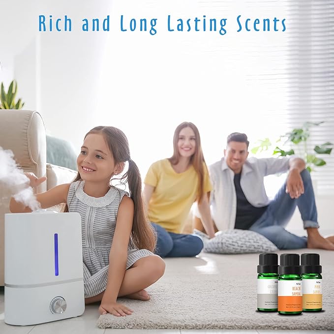 Beach Fragrance Oils, MitFlor Premium Essential Oils for Diffusers for Home, 6x10 ml, Fragrance Oil for Candle Soap Making, Aromatherapy Diffuser Oils Scents, Coastal Linen, Ocean Mist and More