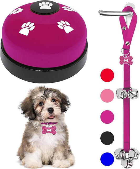 2 Pack Dog Bells, Puppy Potty Training Bell Dog Doorbell Potty Train Dog Bell for Potty Training Door Bells for Dogs to Ring to Go Outside Jingle Bells (Dark Purple)