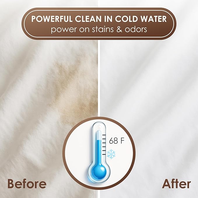 Unscented Plant-Based Laundry Detergent 68 Fl Oz | 66 Loads, Natural Hypoallergenic Non-Toxic Soap for Sensitive Baby Skin, HE-Compatible Concentrated Enzyme Stain Remover, Sulfate Free