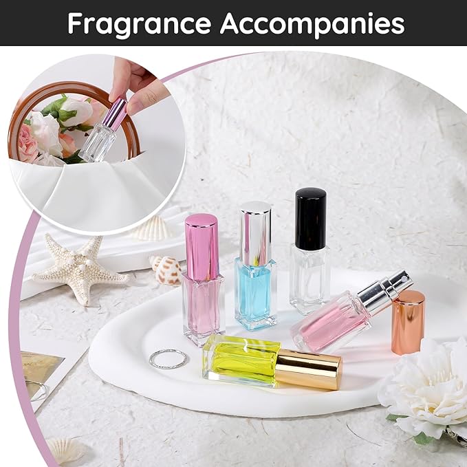Segbeauty 40pcs 0.17oz Perfume Travel Refillable Bottle, Mini Glass Perfume Atomizer, 5ml Bulk Travel Cologne Sprayer with Refill Kit, Refill Cologne Bottles Empty, Small Fine Mist Spray Bottle