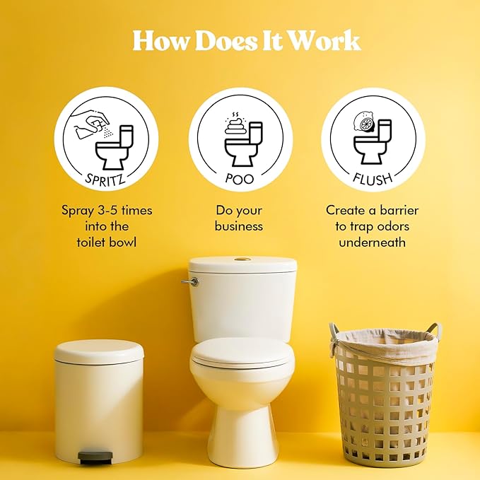 Clean-n-Fresh Toilet Spray, Pack of 3 - Citrus Scent, Bathroom & Toilet Odor Removers, Air Fresheners for Home, Travel Size Toiletries, Total 5.1 Fl Oz