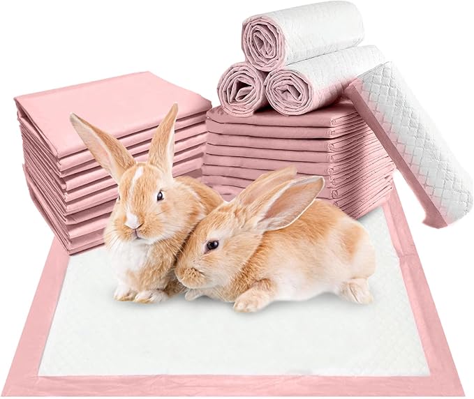Tfwadmx Rabbit Pee Pads 30 Pcs 18"× 13" Disposable Cage Liners Leak-Proof Super Absorbent Potty Training Pad for Puppy Guinea Pigs Hedgehog Hamsters Chinchillas Cats and Other Small Animals