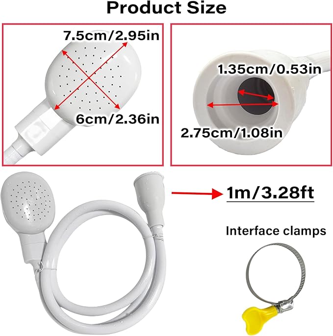 3.28FT/1M Sink Spray Hose,Faucet Sprayer Hose,Sink Hose Attachment for Portable Hand Held Shower Head Sprayer,Shampoo Sprayer Hose for Bathing Baby,Pets,Washing Hair,Rinsing Vegetables