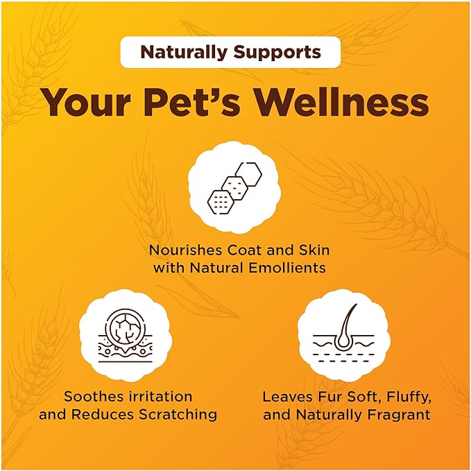 Honey & Oatmeal 16.9 oz Pet Shampoo for Dogs, Soothing Natural Formula with Colloidal Oatmeal, Aloe & Honey - Relieves Itchy Dry Skin, No Sulfates or Parabens, Gentle, Chamomile Scented