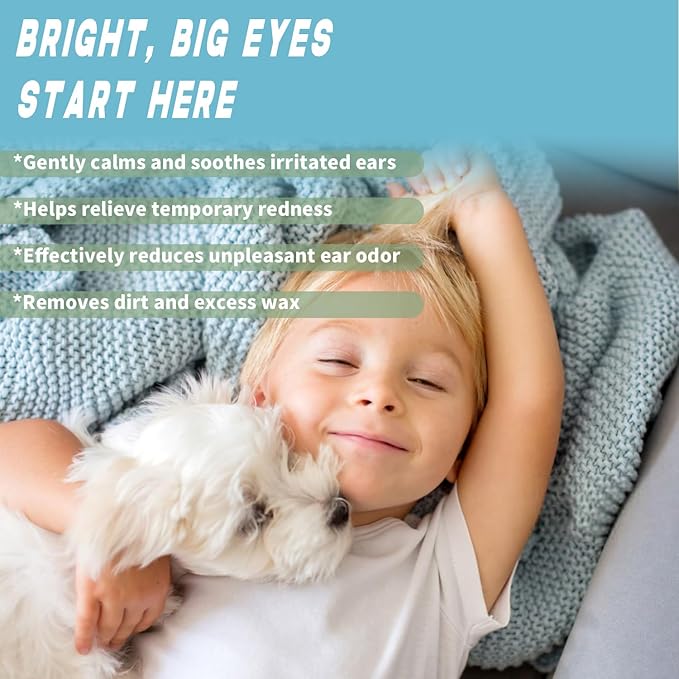 Dog Ear Cleaner Wipes Finger for Dogs & Cats, Dog Ear Infection Treatment Regular Soothing Odor Remove Ear Wax Build Up Pet Health Supplies Premium Strength Relieve Ear Itching 50 Count