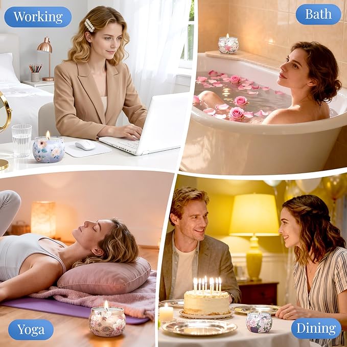 BlissfulOasis Scented Candles Set, 30 oz 12 Pack Candles for Home Scented, 180-240 Hours Christmas Candles Present Set for Women and Men, Soy Wax Candles for Holidays, Birthday, Valentine's Day