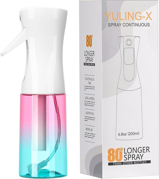 hair spray bottle, ultra-fine spray continuous spray bottle (200ml/6.8oz), used for hair design, vegetation, cleaning and skin care - empty, reusable (Gradient)