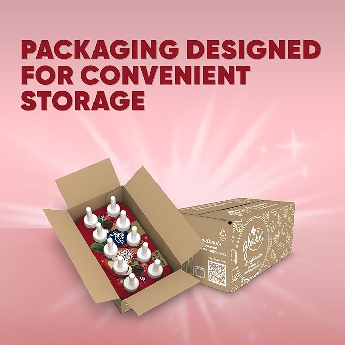 Glade PlugIns Refills Air Freshener, Warm Apple & Spices, Scented and Essential Oils for Home and Bathroom, 0.67 Fl Oz, 10 Count