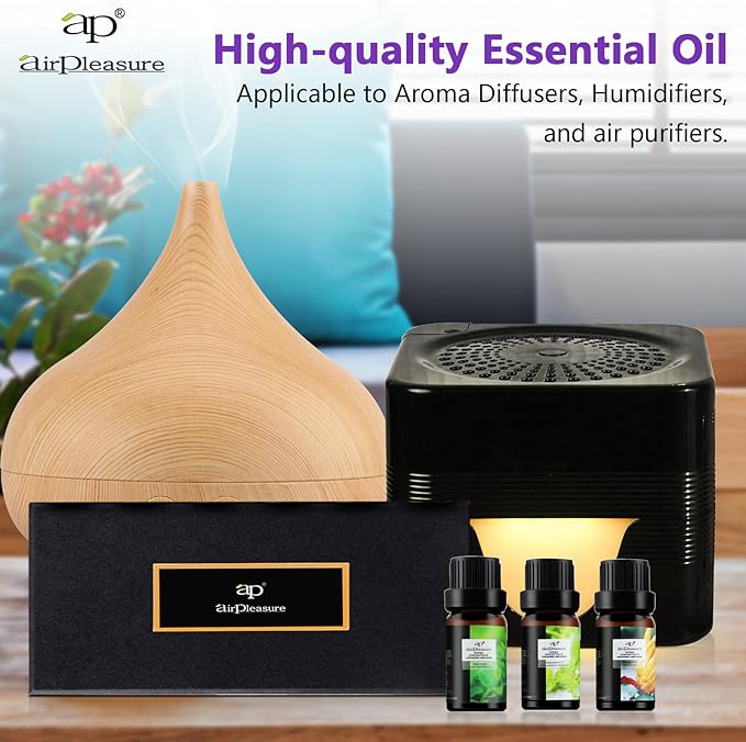 Fresh Essential Oils Set, 6x10ml Aromatherapy Oil Gift Kit for Diffuser, Fragrance, Humidifiers, Air Purifier- Tea Tree, Bergamot, Rosemary, Lavender, Lemon, Peppermint