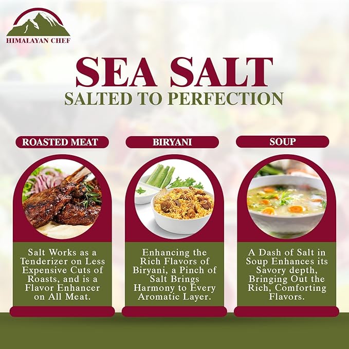 Himalayan Chef Sea Salt Fine - Unrefined Mineral Salt, 5 lb Bag (1 Pack)