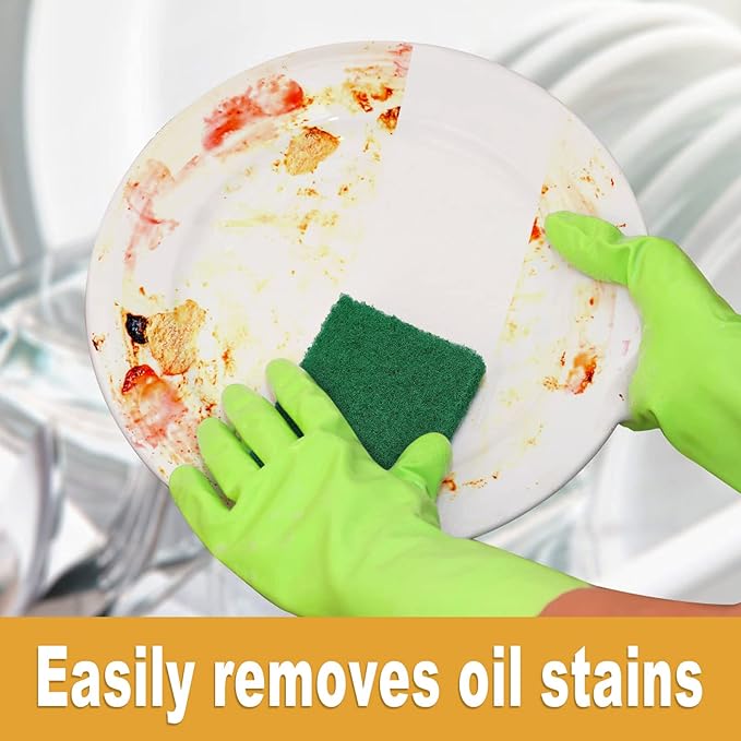 100 Pcs Scouring Pads,Heavy Duty Scour Pads,4 x 5.95 inch Reusable Green Scrub Pads for Metal Grills & Kitchen Scrubbers,Non-Scratch Scrubbing Pads for Household Kitchen Dishes Sink Bathtub