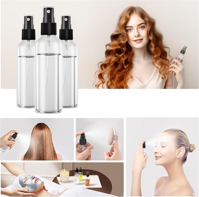 EVANCENT 100Pack Small Spray Bottles 1oz, 30ml Travel Spray Bottle with Black Fine Mist Sprayer, Mini Empty Refillable Containers Portable Cosmetic Bottles for Plants, Cleaning, Misting & Skin Care