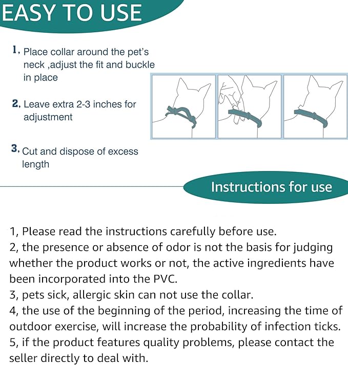 Natural Flea and Tick Collar for Puppies - Provides 24-Month Protection, Safe Pest Control - Waterproof and Strong - Includes Free Flea Comb and Tick Tweezer - 4-Pack