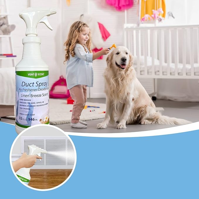 Northwest Enterprises Air Duct Cleaner Spray, Essential Oils Professional HVAC Air Freshener, Air Duct Deodorizer, and Odor Remover Spray (Linen Breeze)