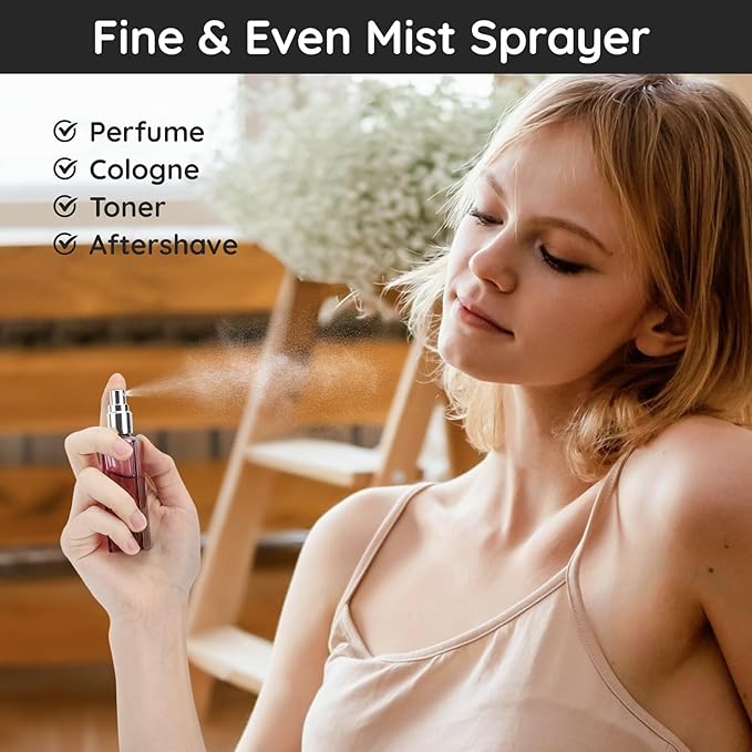 Segbeauty Atomizer Sprayer for Perfume, 5pcs 20ml Empty Cologne Travel Bottle Refillable, Glass Perfume Bottles Sprayer Pocket Sample Spray Bottle for Fragrance Cosmetic Toiletries Liquid Mixture