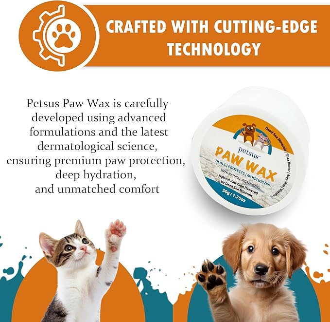 Dog Paw Balm & Paw Wax - Natural Lick-Safe Paw & Nose Moisturizer - Heals Dry, Cracked Pads & Nose - Snout Soothing Formula with Dead Sea Minerals, Shea Butter & Coconut Oil - 1.75 oz