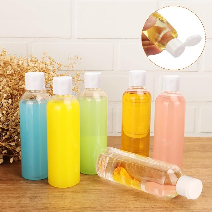 40 Pack 7 oz Plastic Bottles with Caps, Clear Flip Top Empty Bottles, Cosmetic Containers for Lotion and Shampoo, Travel-Friendly Bottles, BPA-Free for Liquids and Personal Care?200ml