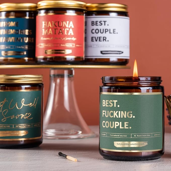 Funny Anniversary Candle for Couples - Funny Gift from Friends for Engagement or Anniversary - Best Couple Ever Thank You Present Idea for Him & Her, Fiance, Newly Engaged Candle for Couples