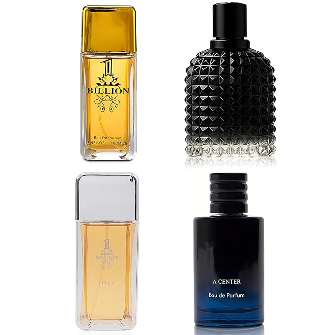 Men's Cologne Include 4 Variety Pack Perfume Gift Set- 3.4 Fl Oz Each Eau De Parfume Tobacco,Musk,Woody,Masculine Scent Long Lasting Fragrance(Bundle B)