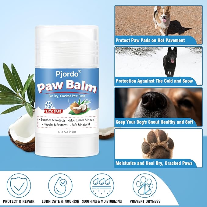 Dog Paw Cleaner Kit, No-Rinse Foaming Cleanser for Dogs and Cats, Dog Paw Balm for Heal Dry Cracked Paws & Nose, Pet Foot Washer Paw Scrubber for Large Medium Small XL Breed Dogs
