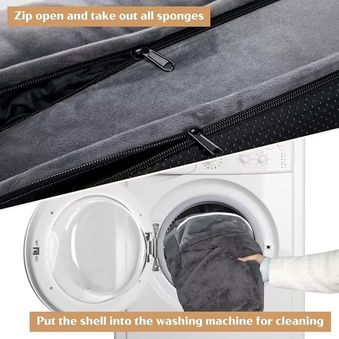 Comfort Expression Orthopedic Dog Bed for Extra Large Dogs 42x30 Inch, Waterproof Egg Crate Foam XL Pet Bed with Removable Bolsters, Dog Couch with Washable Cover & Non-Slip Bottom, Dark Grey