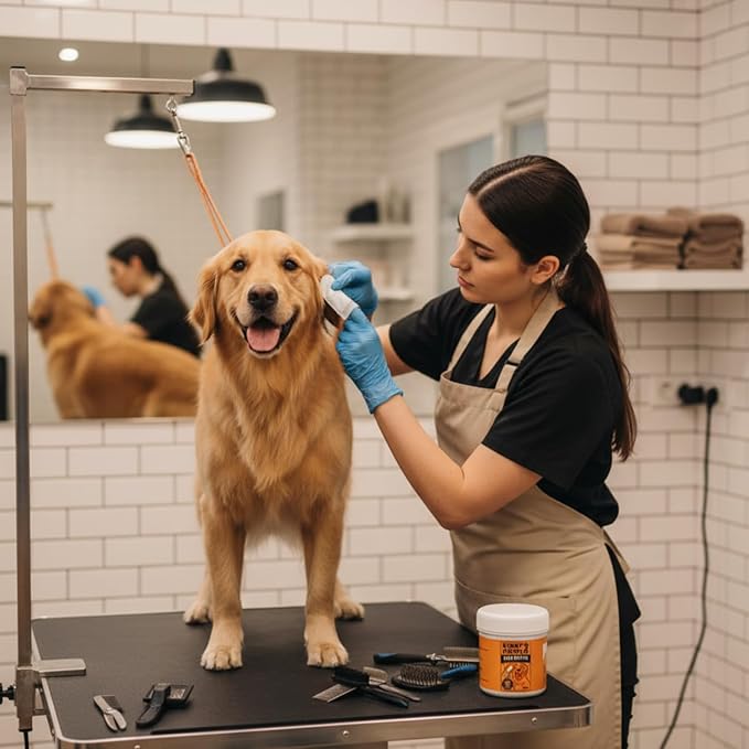 Kirby's Choice Dog Ear Finger Wipes 50 Ct – Gentle & Safe Ear Cleaner for Dogs & Cats – Removes Wax, Dirt & Odor – Helps Prevent Ear Infection & Itching – Vet-Approved Pet Ear Cleaning Wipes