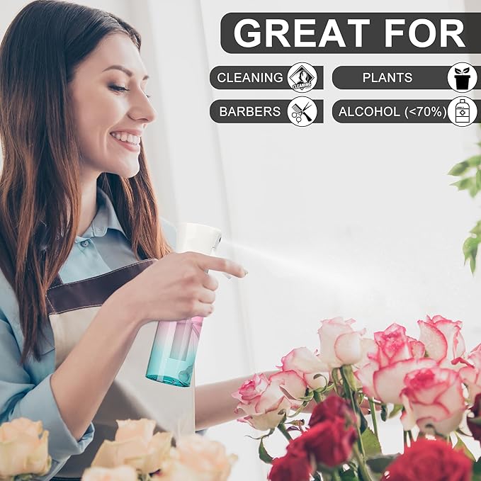 hair spray bottle, ultra-fine spray continuous spray bottle (200ml/6.8oz), used for hair design, vegetation, cleaning and skin care - empty, reusable (Gradient)