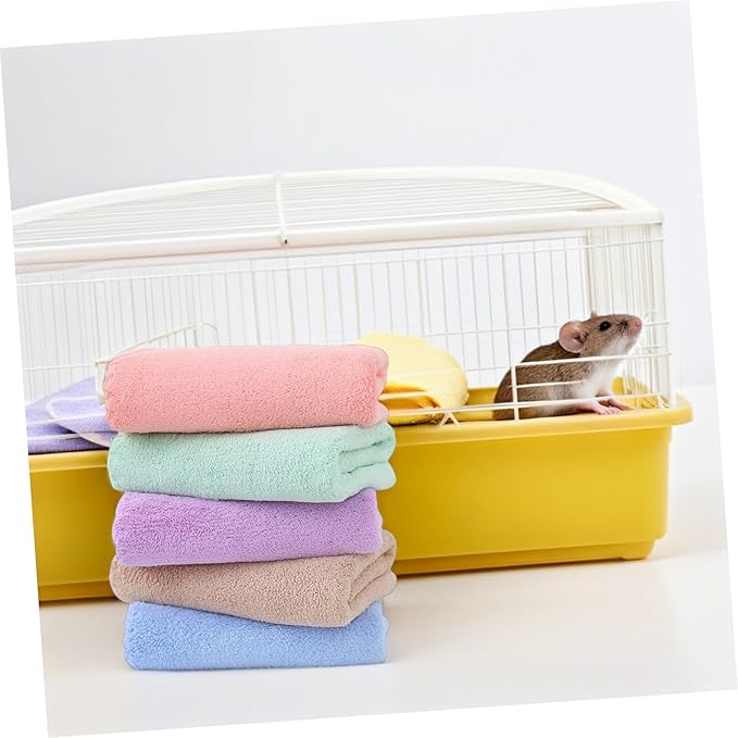 10pcs Guinea Pig Soft Bedding Fleece Cage Liners Washable Absorbent Pet Bath Towels for Small Animals Hamsters Rabbits Rodents Cozy Cage Pads